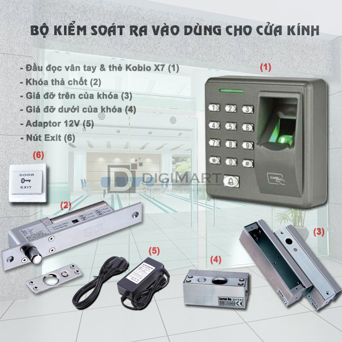 Bộ sản phẩm kiểm soát ra vào  kobio x7
